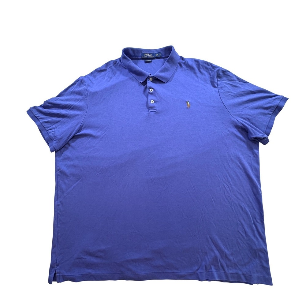 Polo Ralph Lauren Polo Shirt Mens XXL Classic Fit Purple Blue Cotton Short Slv